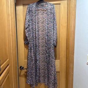 Sheer floral duster